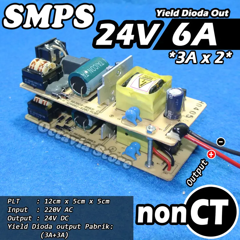 SMPS Adaptor Power Supply 24V 6A CT dan 24V 6A Non CT Cocok untuk Ampli Class D 0