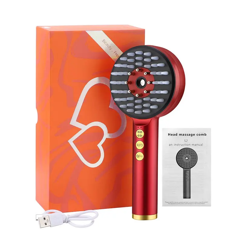 Electric Head Massager, 1 Count Rechargeable Hair Scalp Massage Comb, Spray Vibration Massage Brush, Hair Care & Massage Tool for Women & Men 8