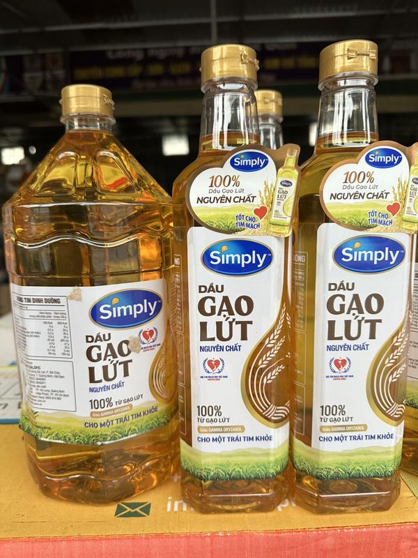 Dầu gạo lứt nguyên chất simply 1l 2l HSD 2025 Dầu Ăn