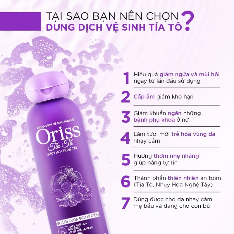 Set Sản Phẩm Chăm Sóc Vùng Kín Oriss Dành Cho Nữ: 1 Dung Dịch Vệ Sinh Nữ Tía Tô 200ml + 1 Nước Hoa Vùng Kín 10ml 3