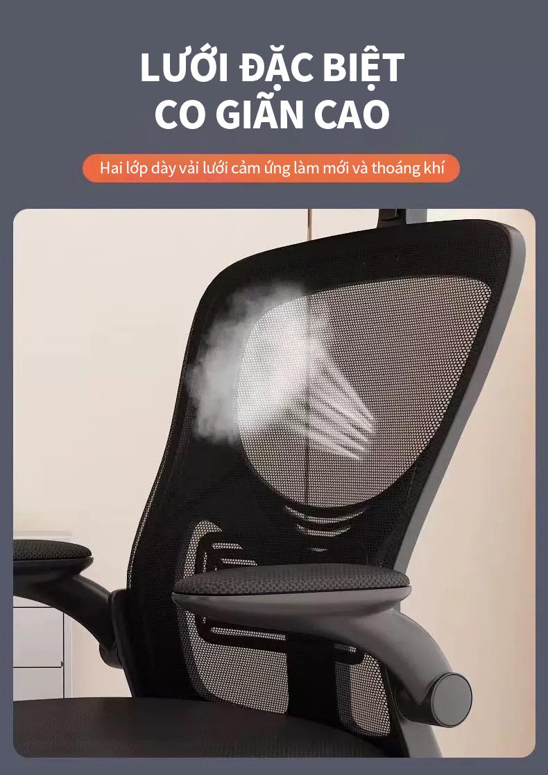 Product Introduction of xoay văn phòng ICON thiết kế ôm sát cột sống ngồi lâu thoải mái , đệm lưng lưới thoát khí,  xoay linh hoạt cho gia đình, ký túc xá, thiết kế hiện đại đơn giản.   công thái học ghế 12