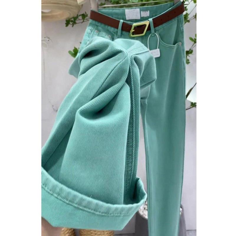 Quần Jean Nữ, Mỏng Mùa Hè, Ngoại Cỡ, Cao Cấp, Đơn Giản Và Rộng Rãi, Quần Ống Đứng, Cạp Cao, Bó Sát, Dài Đến Sàn, Quần Ống Rộng, Dành Cho Phụ Nữ Ngoại Cỡ 1
