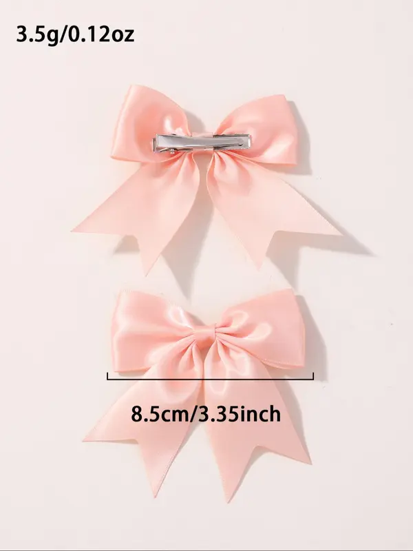 Solid Color Bow Decor Hair Clip, Elegant Fashion Hair Accessories for Women & Girls, Minimalist Headwear Suitable for Thick Hair 1