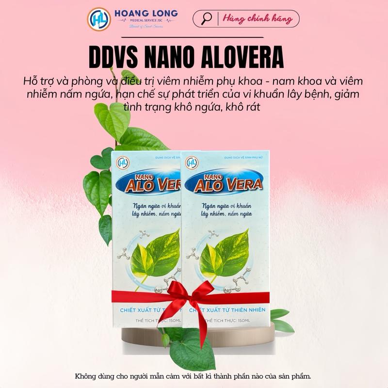 TẶNG KÈM QUÀ - COMBO 2 CHAI - Dung Dịch Vệ Sinh Nano Alovera - Hỗ Trợ Điều Trị Viêm Nhiễm Phụ Khoa Nam Nữ - Chai 150ml gel phu eva most dung dịch vệ sinh nữ emmie viên đăt dich ddvs phụ thuốc đặt