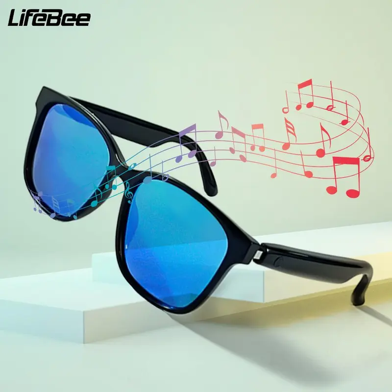 LIFEBEE GS-08 Smart Audio Glasses, 1 Count Wireless Smart Glasses with Voice Assistant & HD Calling, Outdoor Anti-blue Light/Polarized Glasses for Driving 3