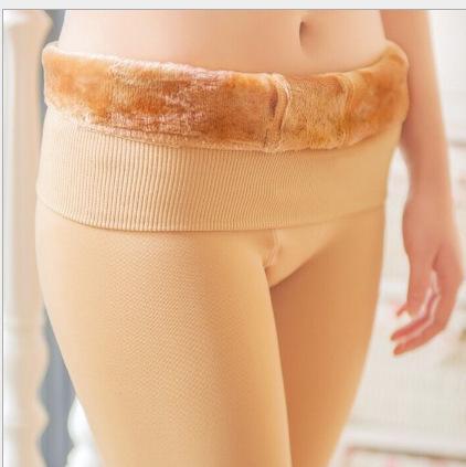 Quần tất lót lông nhung Đại Hàn 0 độ cao cấp Freesize, bigsize cả bàn đạ gót màu da - đen