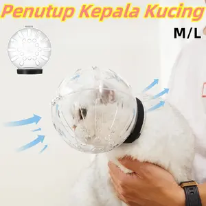 Penutup Kepala Kucing  Cat Head Cover-Cegah Kerah Penutup Pelindung Dapat Disesuaikan Penutup Mulut Kucing Penutup Mulut Anti Gigit Bahan Breathable