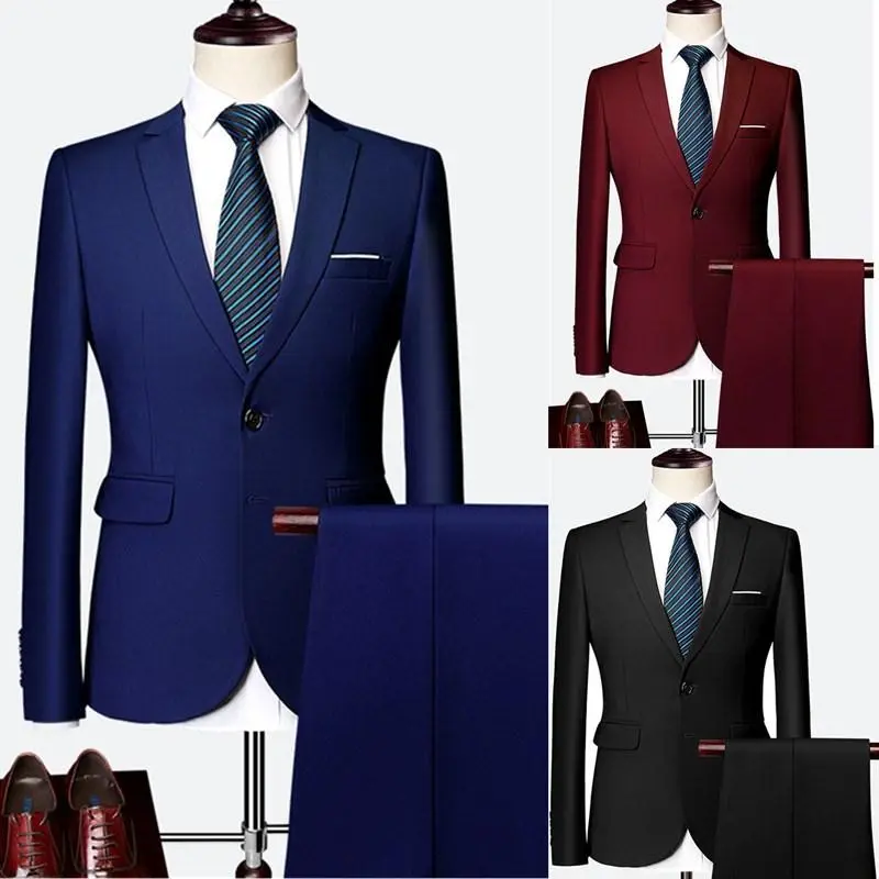 Bộ Đồ Nam, Dáng Ôm, Hai Nút, Ngoại Cỡ, Thích Hợp Cho Thanh Niên, Doanh Nhân Và Trang Phục Trang Trọng, Phong Cách Hợp Xu hướng Trọng Lượng 100,00kg, Thích Hợp Cho Trang Phục Công Sở Và Trang Phục Thường Ngày Menswear Áo