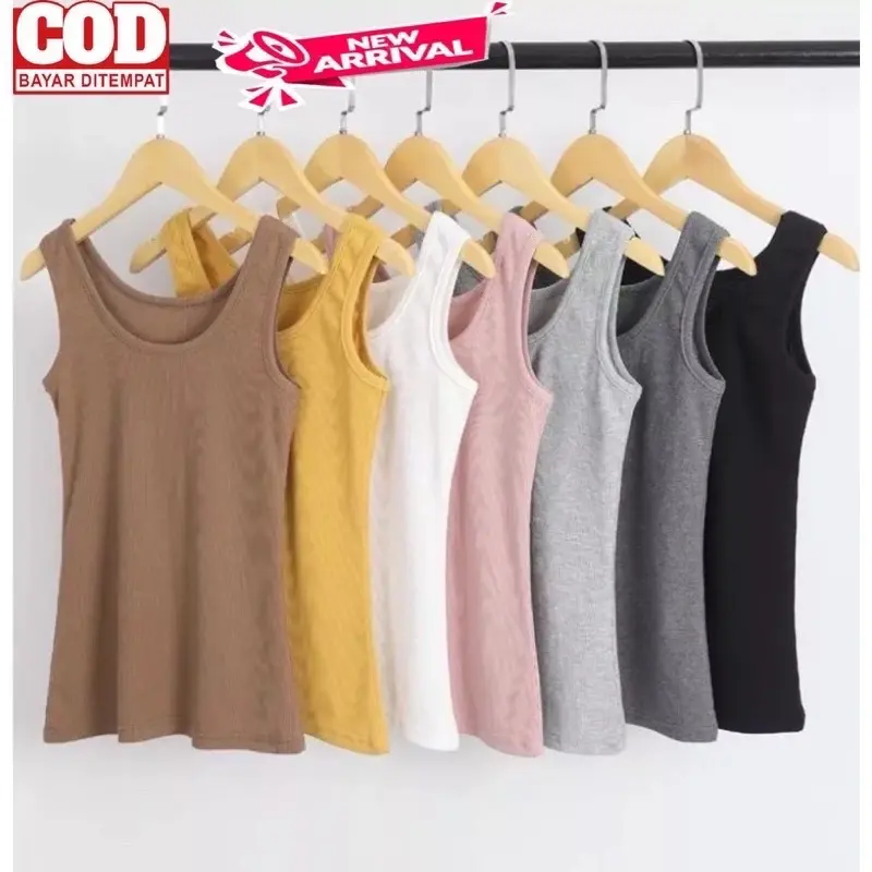 6pcs /Tank top Tali Besar Wanita Dewasa Dan Tank top Tali Kecil / Manset Wanita / Singlet perempuan Remaja Murah Terbaru / Teng Top Tali/ Teng top Tali Besar Katun Bunga Setrip Hitam Dalaman Melar Nyaman Atasan Bra