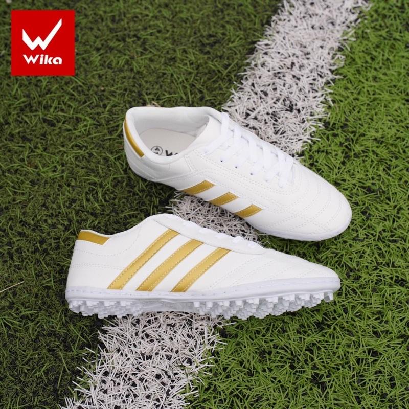 KÈM QUÀ Giày đá bóng Wika CHÍNH HÃNG 3 sọc CT3 Da Nhăn Đã Khâu full đế toàn bộ đế TF đinh thấp