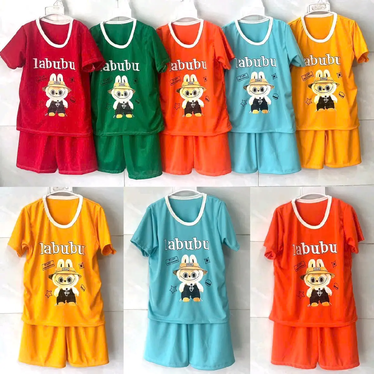 (5_40kg) combo 5bộ 5màu labubu đồ bộ bé trai . quần áo bé trai Cho Bé 5 set baby three 1 full đầy túi mù nỉ thun đi tree sét len mùa lông ver tết cap yếm khui một lụa thôi mặc gấu hè mũ bo tămlạnh chobé gái tamlan hbalo váy hoa bodysuit liền thu bình quà