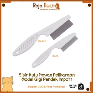 Sisir serit kutu gagang kucing anjing model gigi pendek import