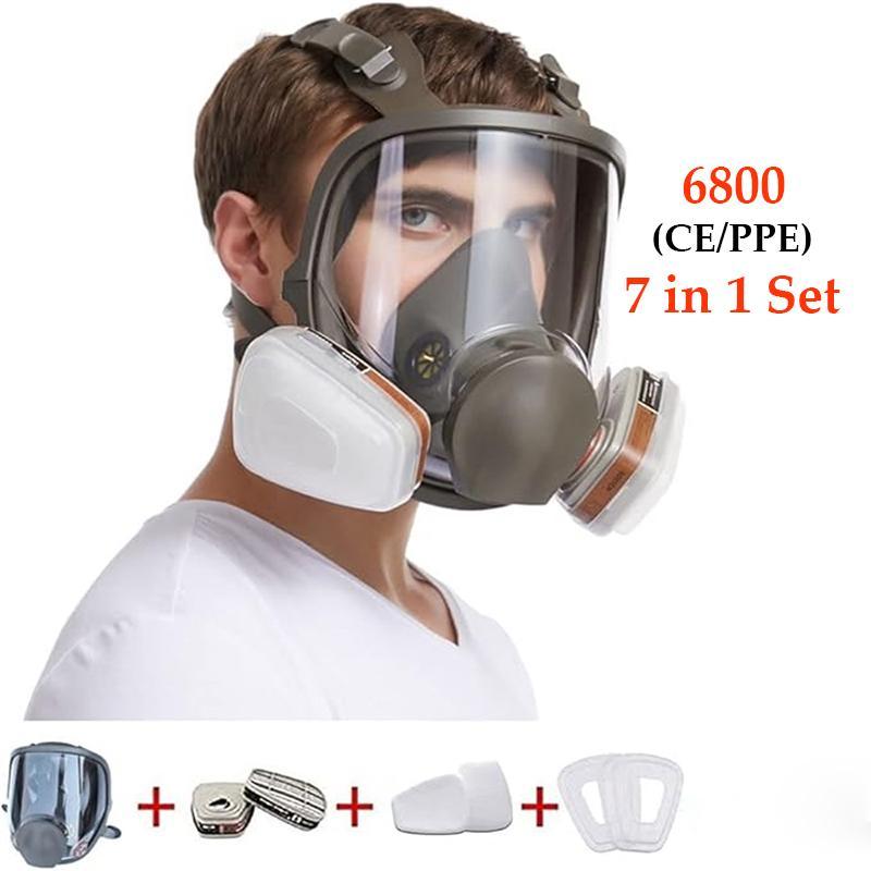 Multidaced Mask Full Facepiece Reusable 6800 Mask - 7 in 1 Full Face Cover Filter ...