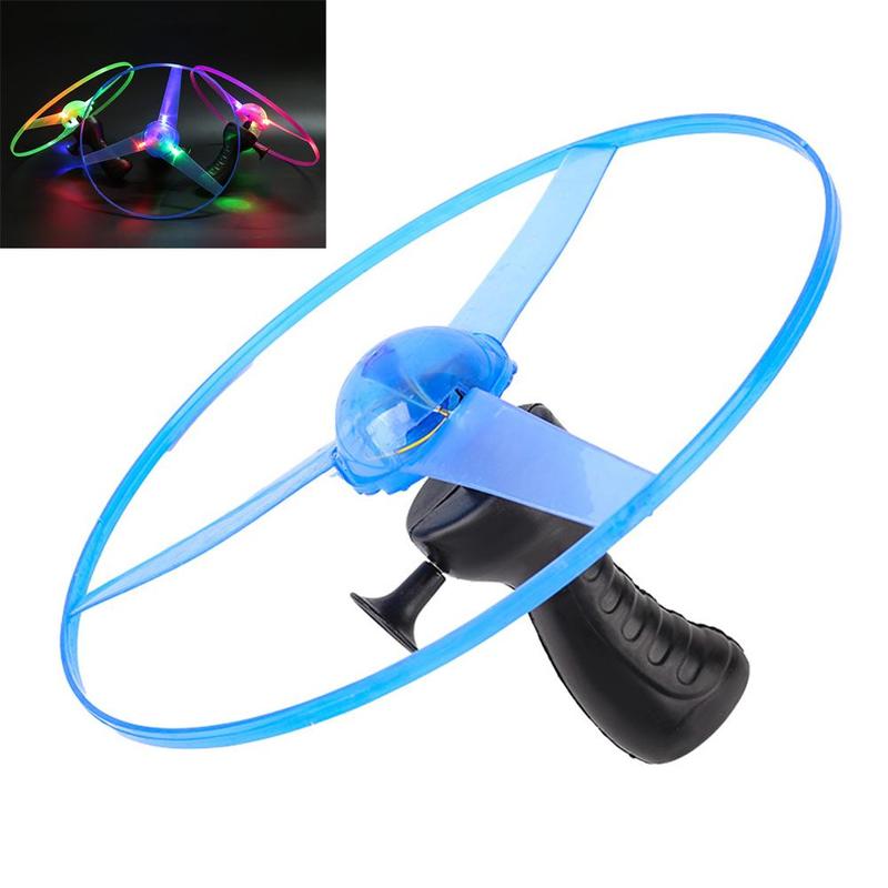 LED Lighting Frisbee Propeller Helicopter Toy Pull String Flying Saucer UFO Children's Outdoor Luminous Toy 3