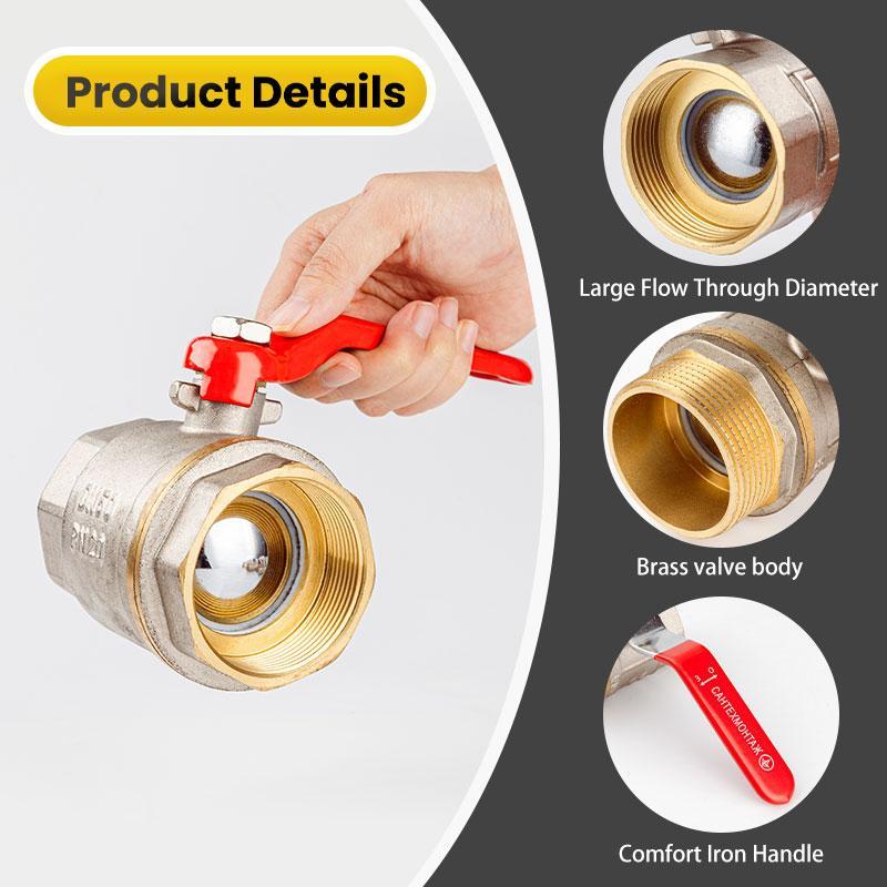 Brass Ball Valve, Manual Valve, Durable and Sturdy Copper Ball Valve, Water Heater Valve, Gas Valve, Plumbing Valve, Valves & Parts 4