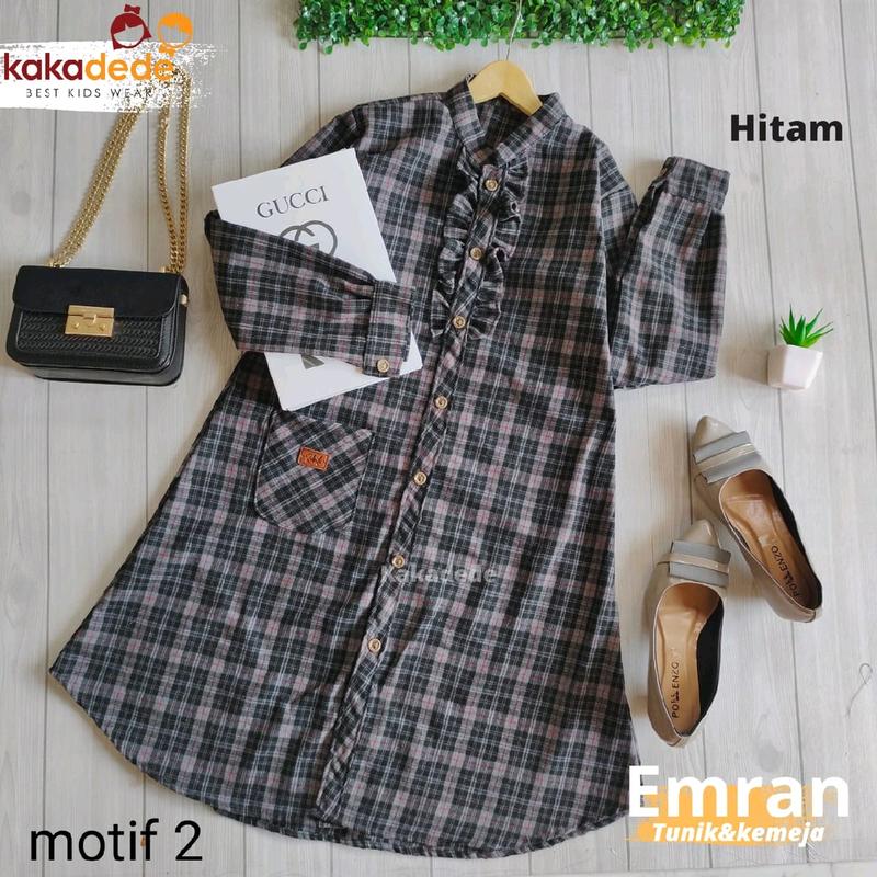 Tunik Flanel lengan panjang anak perempuan 4 - 16 tahun remaja kakadede 3