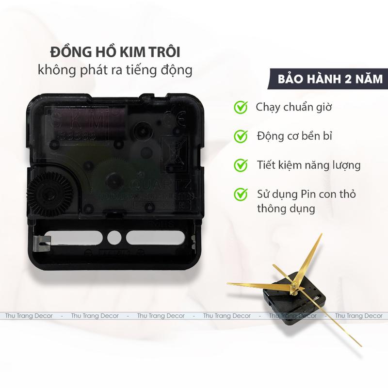 Đồng Hồ Tròn Tráng Gương "HOA SEN" In UV 5D Cao Cấp 3