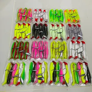 Soft lure 8 cm isi 6 bonus 2 wormhook blade silver || umpan casting gabus toman bk fishing store