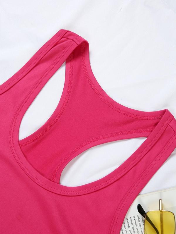 Women's Solid Round Neck Tank Top, Summer Clothes, Casual Sleeveless Crew Neck Top for Summer, Ladies Clothes for Daily Wear 8