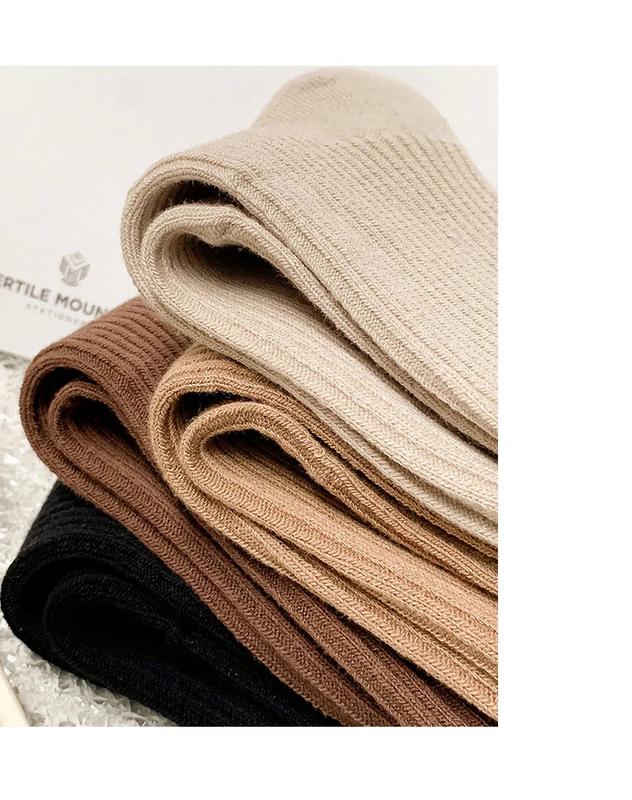 Product Introduction of 1Pcs New Female Japanese Socks Solid Color Women's Casual Cotton Cute Socks Autumn Simple Women's Medium Length Socks 2