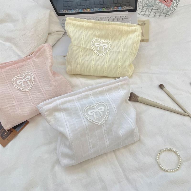 Product Introduction of Fashion Candy Color Makeup Bag Large Capacity Bowknot Stationery Bag Multifunctional Cosmetic Pouch Travel 17
