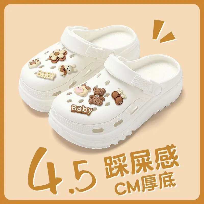 Chân Trượt, Đế Mềm, Không Trơn Trượt, Thoáng Khí, Thích Hợp Cho Mùa Hè, Dép Lê Cặp Đôi, Dành Cho Nữ, Có Thể Đeo Ngoài Trời, Phong Cách Sinh Viên Ins, Có Lỗ Thông Hơi 4