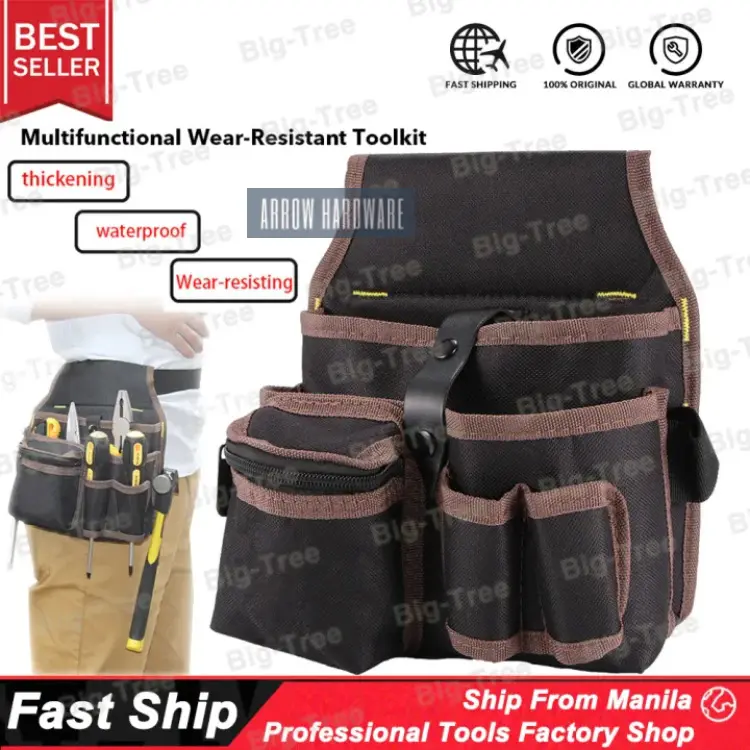600D Large Capacity Waist Tool Bag Waist Pockets Electrician Tool Bag Carrying Pouch Tools Bag Belt Waist Pocket Case