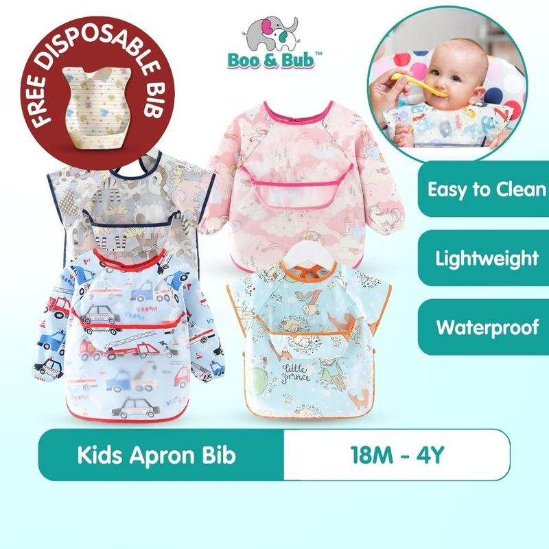 Boo Bub Kids EVA Waterproof Long Sleeve Bib Apron Fully Covered boo-bub-kids-eva-waterproof-long-sleeve-bib-apron-fully-covered