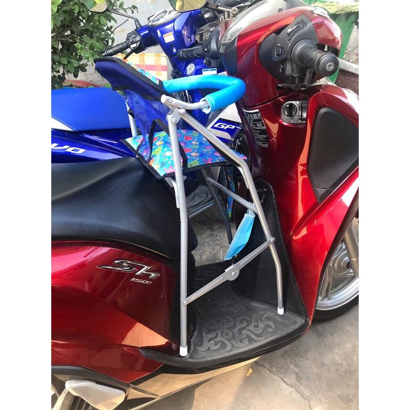 (Freeship) Ghế ngồi xe SH NAM , SH LỚN , Ý 125i  150i 300icho bé ,ghế ga xếp sắt sơn tĩnh điện gấp gọn , ghế đi xe máy SH , ghế xe máy tay ga Phụ Kiện Phụ Tùng