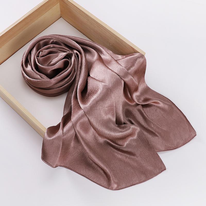 Product Introduction of Pashmina hijab Malaysia New Artificial Silk Silky Satin Scarf Women's Shawl Toe Cap Headscarf 25