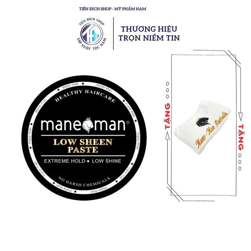 CHÍNH HÃNG Sáp vuốt tóc Mane Man Low Sheen Paste 100gr cao cấp Australia + Tặng khăn Mane Man Australia Chăm Sóc Tóc Dưỡng Tóc