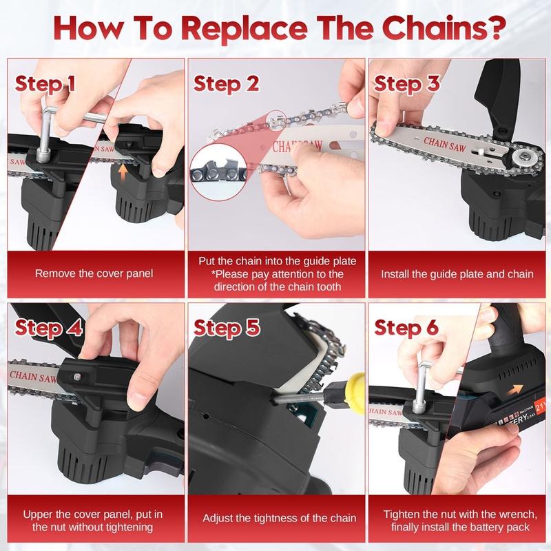 SG Locally Cordless Mini Chainsaw Reciprocating Saw Wood Pruning Cutter Electric Hand Chain Saw For Wood Trees 5