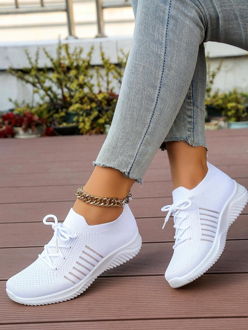 Product Introduction of Women's Fashionable Breathable Mesh Sneakers, Casual Comfortable Sports Running Shoes, All-match Round Toe Shoes for Daily Wear 5