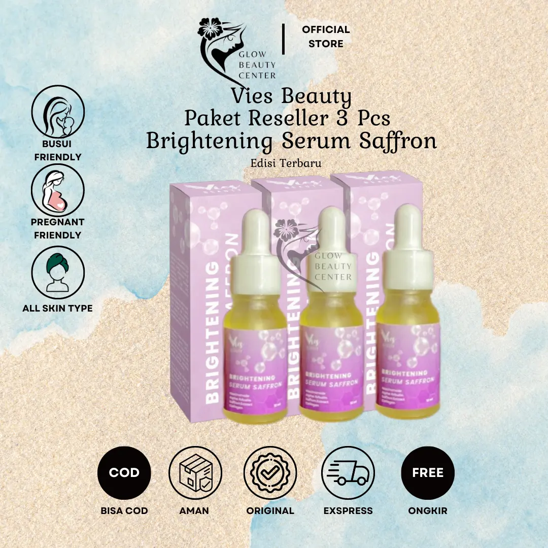 Vies Beauty Paket Hemat 3 Serum Saffron 10 ml Untuk Mencerahkan Wajah