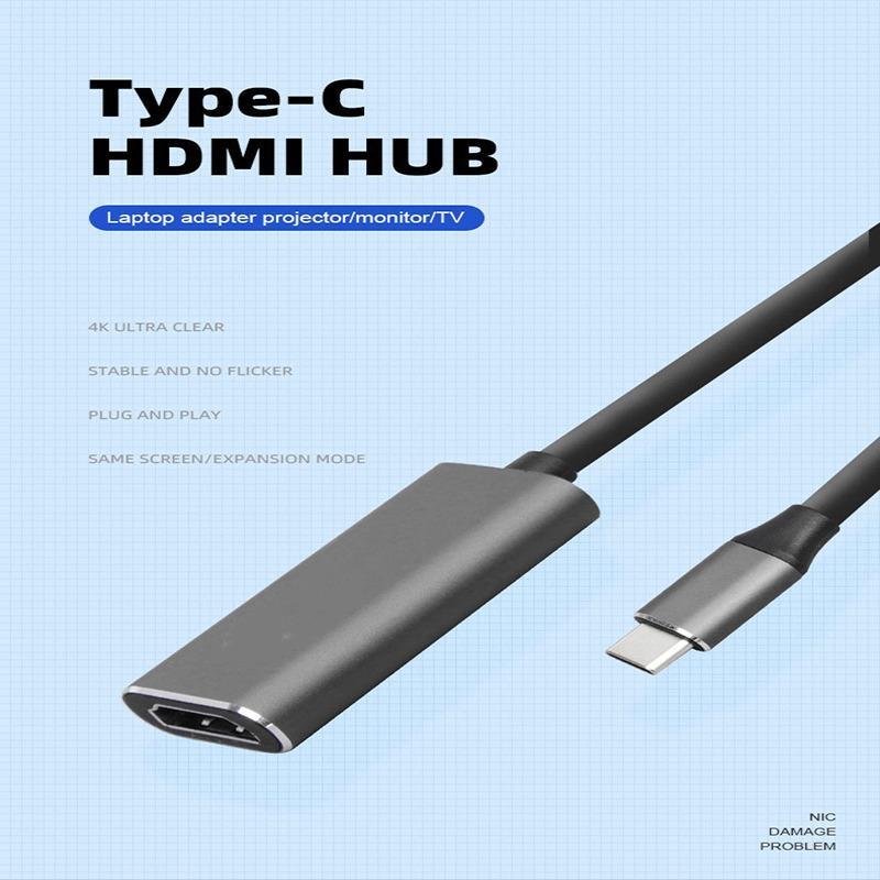 Portable USB C To HDMI Adapter 4K, USB-C Type C To HDMI Adapter USB Cable 4k Converter For Laptop Computer 4