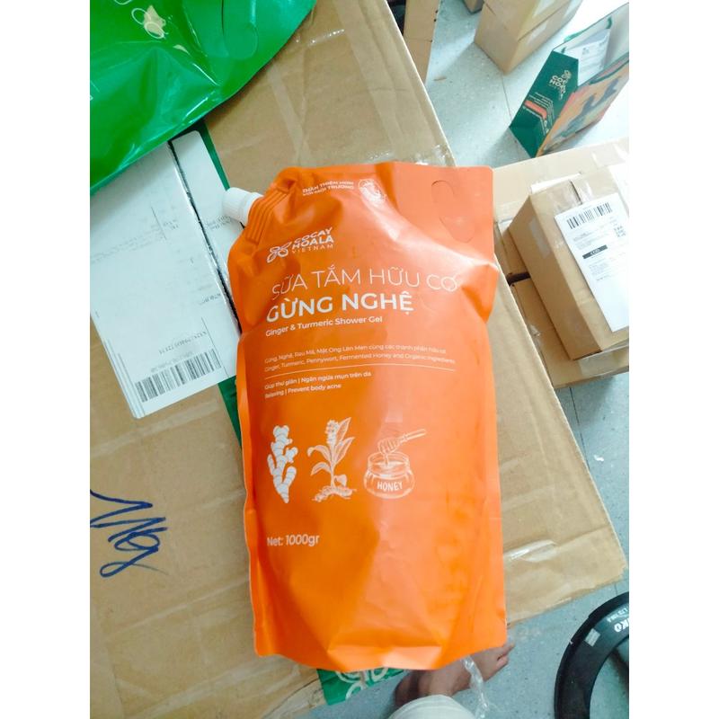 [combo]Túi Sữa Tắm Gừng Nghệ + Túi Gội Gừng Sả Cỏ Cây Hoa Lá 1000ml 6