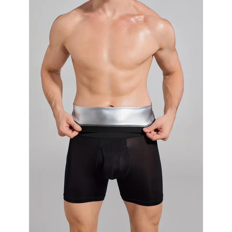 Men's High Waist Shapewear Shorts, Compression Body Shaper, Tummy Control Slimming Bodysuit 4