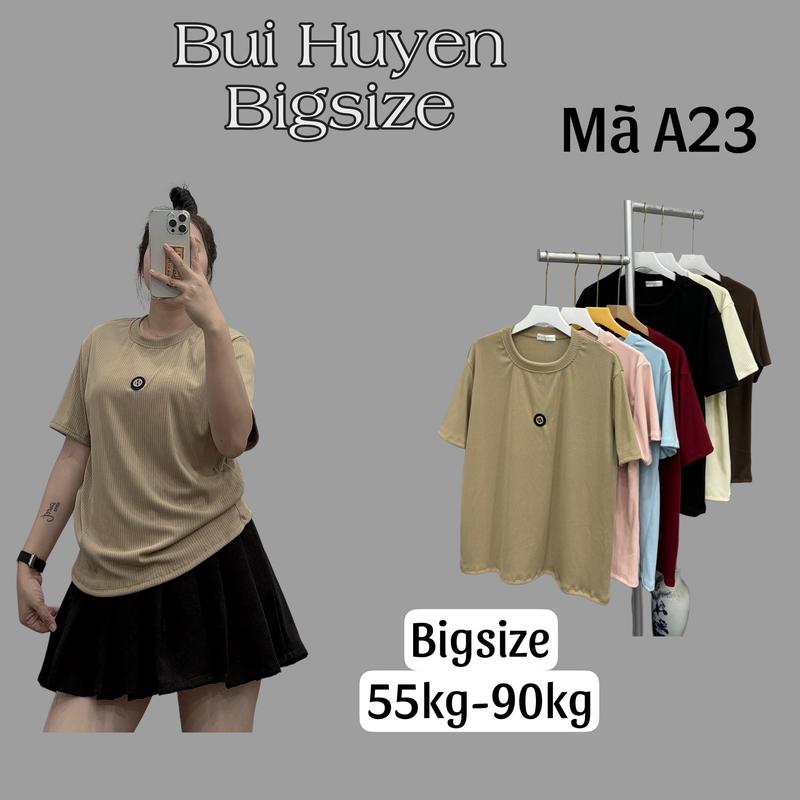 A23-Áo Phông Baby Tee thêu Tag Chữ H BIGSIZE 55-90KG