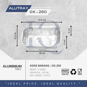 ALUMINIUM TRAY OX-250 HARGA 10PCS TANPA TUTUP