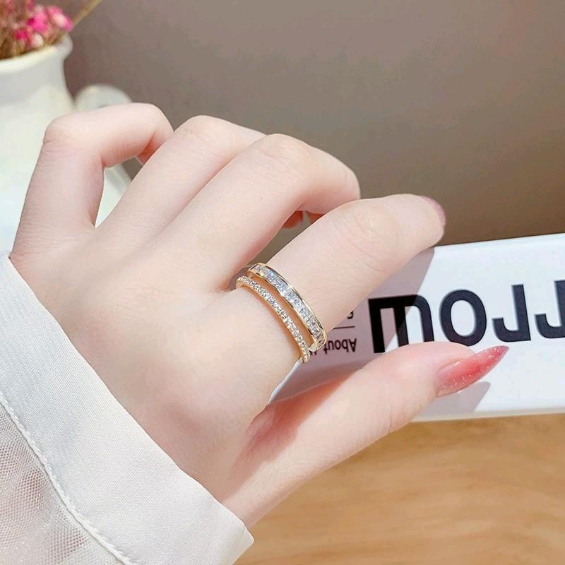 Nhẫn Nữ Cao Cấp Freesize Thiết Kế Đơn Giản Trẻ Trung Women Mạ Vàng 18K 0
