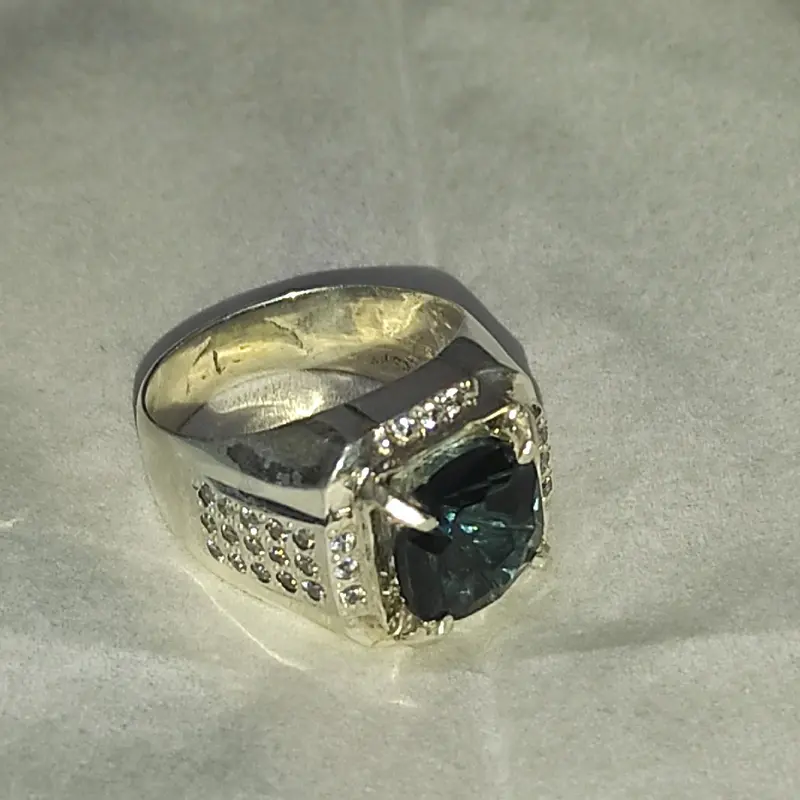 Cincin Natural Blue Topaz  (London Blue) Harian Sukses Ulang tahun Keterlibatan 2
