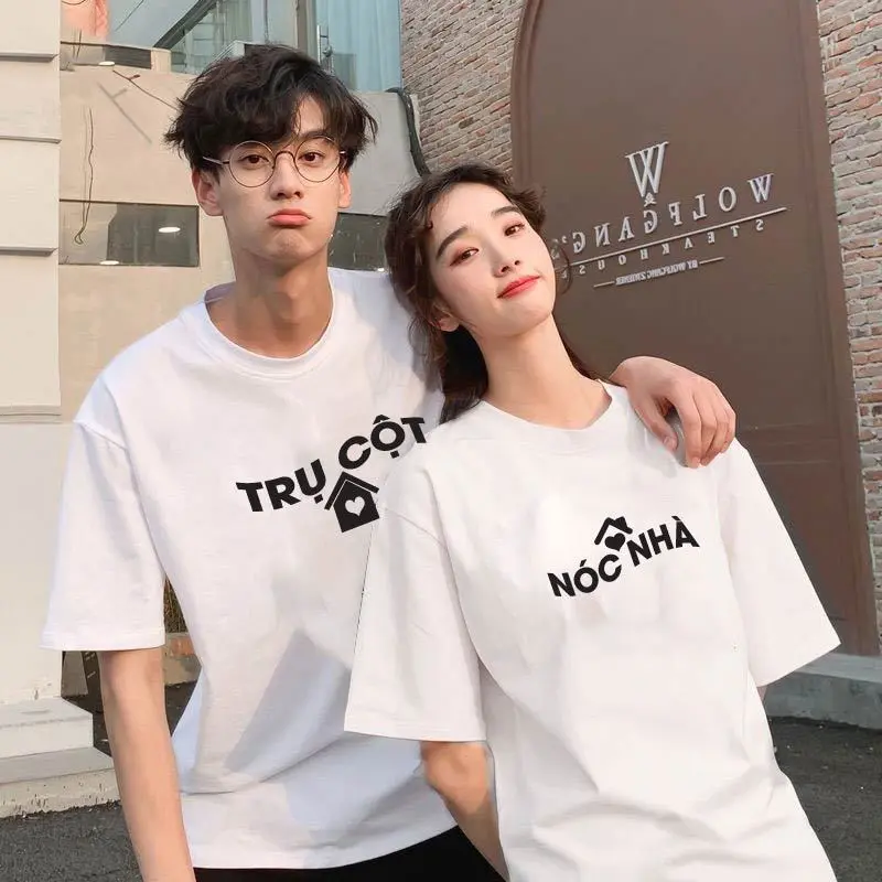 Áo thun cặp nam nữ, áo đôi mặc với người yêu in hình TRỤ CỘT - NÓC NHÀ ý nghĩa (GIÁ 1 ÁO) chất cotton mềm mịn thoáng mát 2