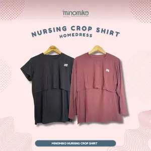 Minomiko Nursing Crop Shirt | Baju Kaos Menyusui