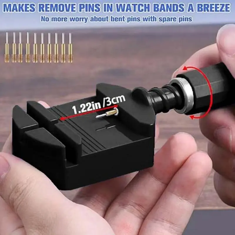 Professional Watch Link Band Sizing Removal Tool Kit for Watch Bracelet Adjustment, Watch Pin Removal Adjustment Tool Kit, Hardware, for Watch Precision Screws, Handle 2