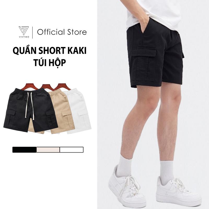 Quần Short Kaki Nam VINTINO Form Đùi Cộc Vải Kaki Gió Cao Cấp Cạp Chun Menswear…