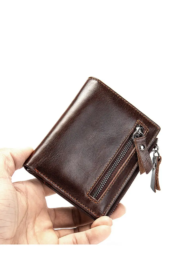 Ví Da Bò Nam Liinz L151 - Vân Da Tự Nhiên Hình Chữ Nhật Wallet