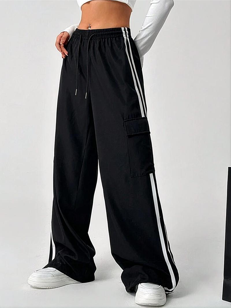 Product Introduction of Women's Pocket Design Cargo Pants, Casual Street Straight Leg Trousers for Daily Wear, Ladies Bottoms for All Seasons 3