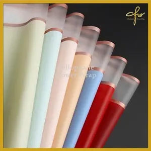 Kertas Buket Double Frame  Gold Cellophane Flower Wrapping