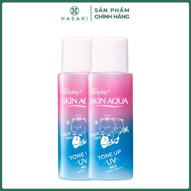 Combo 2 Sữa Chống Nắng Sunplay Hiệu Chỉnh Sắc Da 50g (Tím) Skin Aqua Tone Up UV Milk Lavender SPF50+/PA++++ | HASAKI BEAUTY