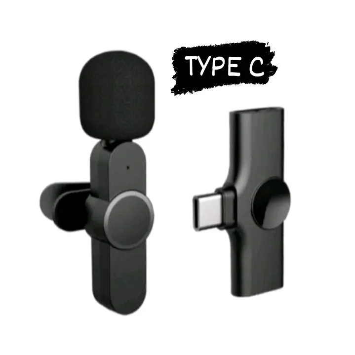 MIC CLIP ON WIRELESS TYPE C PLUG AND PLAY MICROPHONE BLUETOOTH UNTUK NGEVLOG/YOUTUBERS/TIKTOK Mikrofon 0